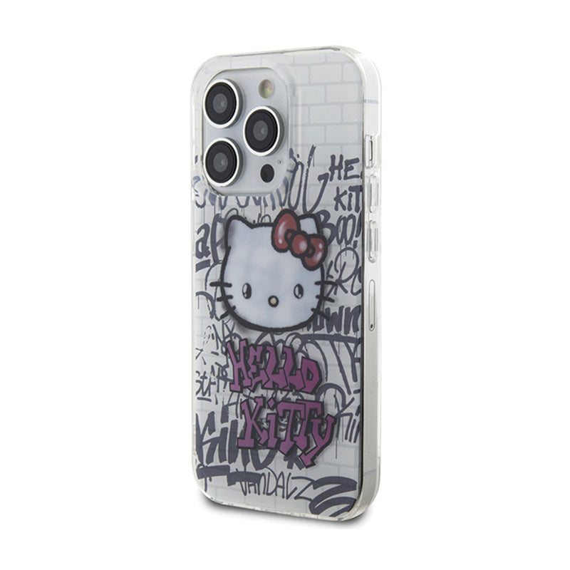 Hello Kitty IML Kitty On Bricks Graffiti – dėklas iPhone 13 Pro (baltas)