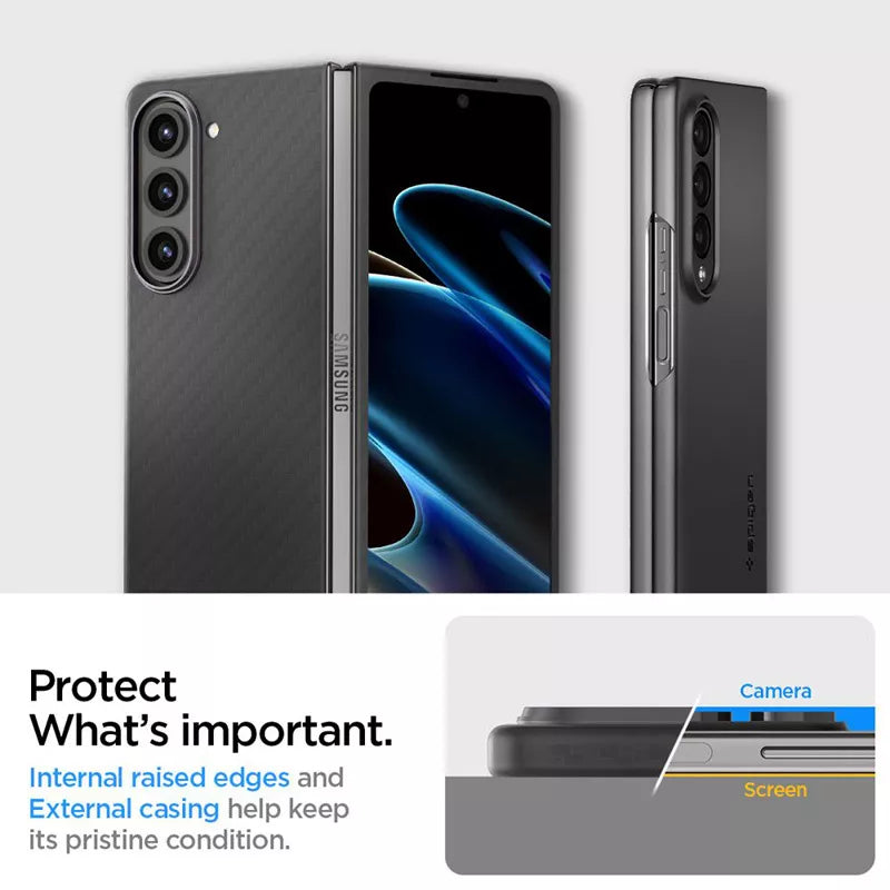 Spigen Airskin Pro – dėklas, skirtas „Samsung Galaxy Z Fold 5“ (juodas)