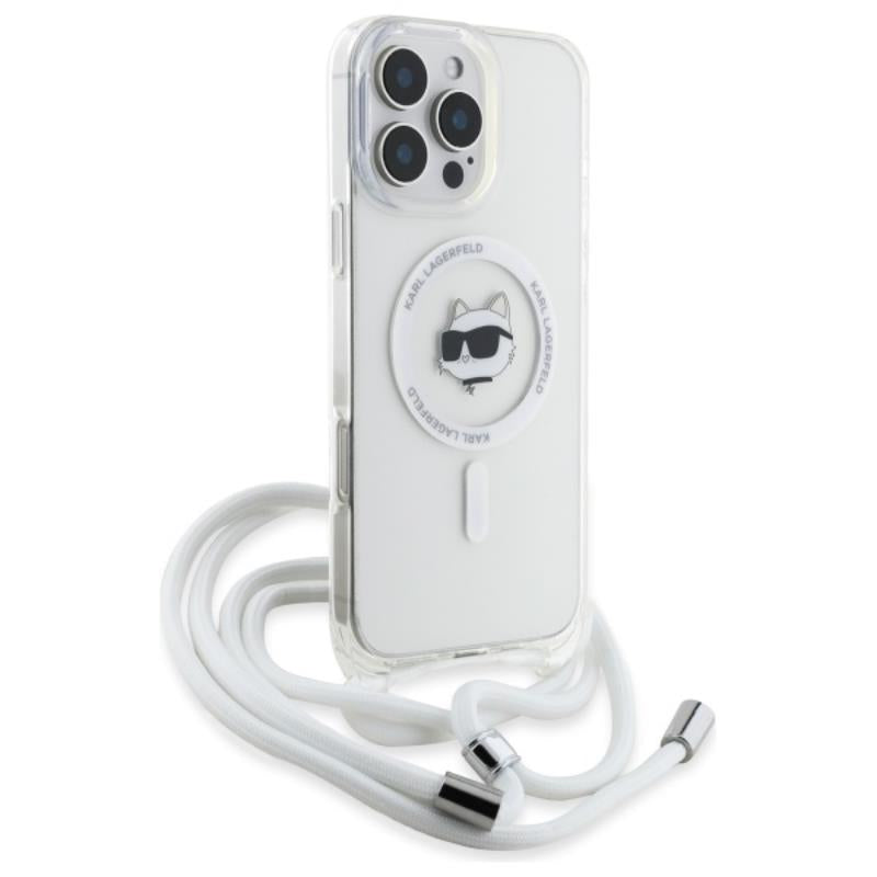 Karl Lagerfeld IML Choupette Head & Cord MagSafe - Dėklas, skirtas iPhone 16 Pro Max (skaidrus)