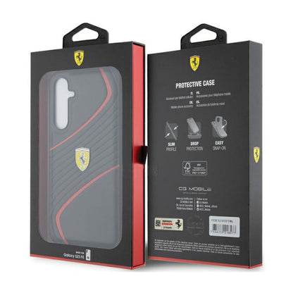 Ferrari Twist Metal Logo - Samsung Galaxy S23 FE dėklas (juodas)