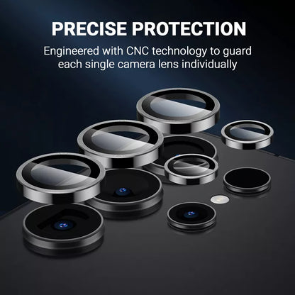 Crong Lens Ring – grūdintas stiklas kameros objektyvui Samsung Galaxy S24 Ultra (juodas)