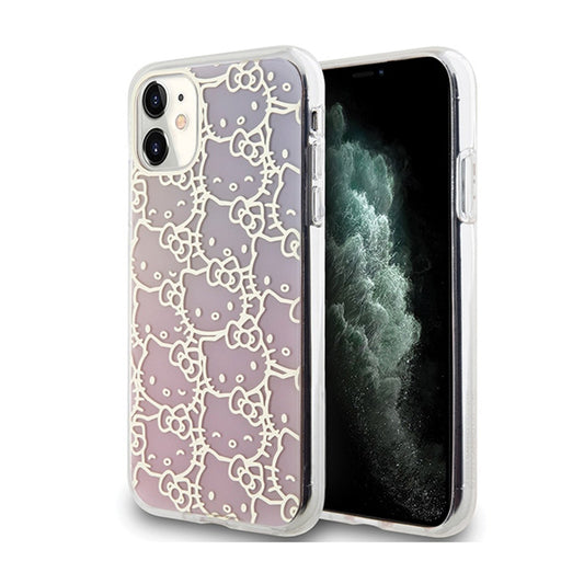 „Hello Kitty“ IML gradiento galvanizuotas „Crowded Kitty Head“ dėklas – „iPhone 11“ (rožinis)