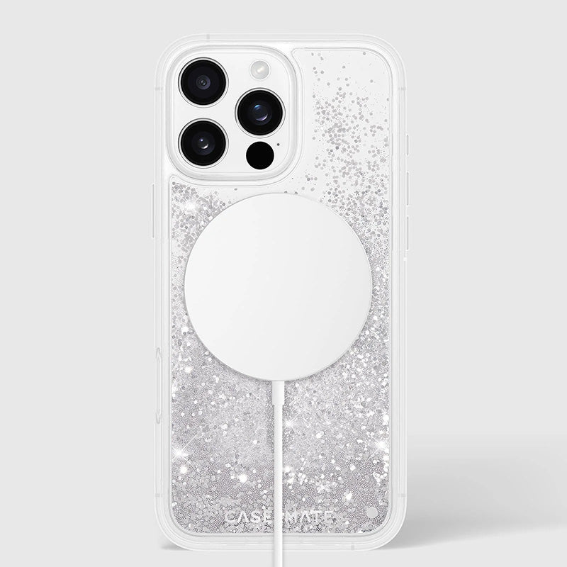 Case-Mate Waterfall MagSafe – Dėklas skirtas iPhone 16 Pro Max (Sidabrinis)