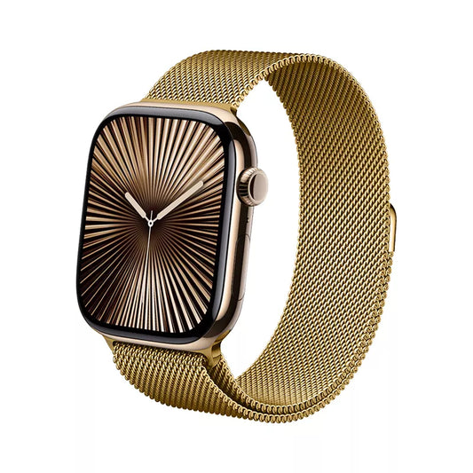 Crong Milano Steel – nerūdijančio plieno dirželis Apple Watch 38/40/41/42 mm (auksinis)