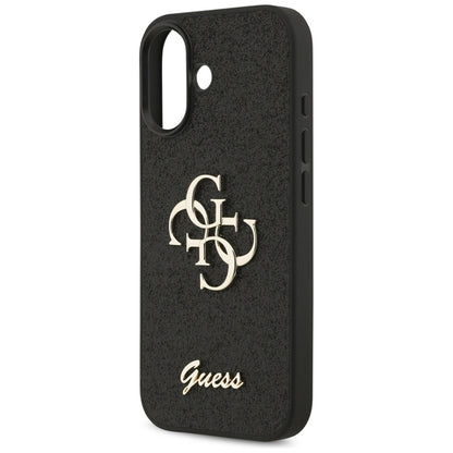 Guess Fixed Glitter Big 4G - Dėklas iPhone 17 (juodas)