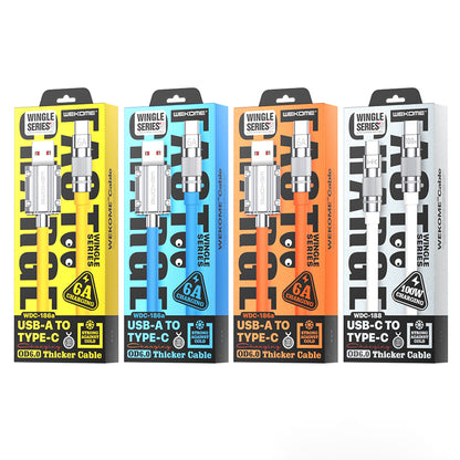 WEKOME WDC-186 Wingle Series - USB-A to USB-C greito įkrovimo kabelis 1 m (oranžinis)