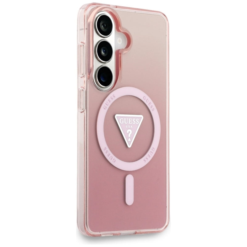 Guess IML Gradient Triangle MagSafe dėklas – Samsung Galaxy S26 (Rožinis)