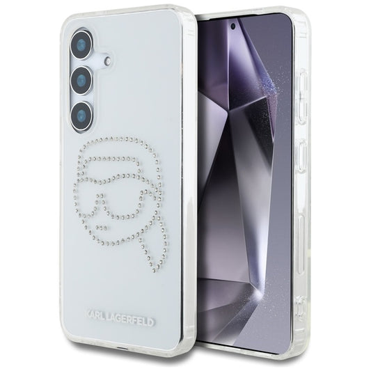 Karl Lagerfeld Rhinestones Karl Head Logo – Dėklas, skirtas Samsung Galaxy S25 (skaidrus)