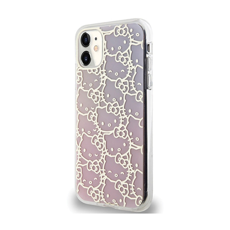 „Hello Kitty“ IML gradiento galvanizuotas „Crowded Kitty Head“ dėklas – „iPhone 11“ (rožinis)