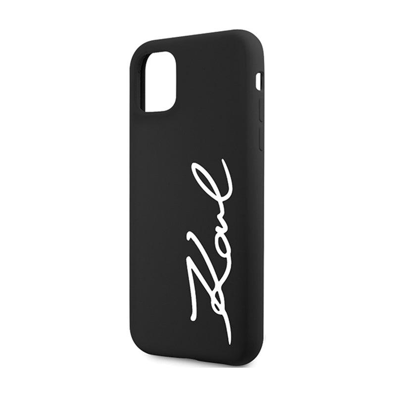 Karl Lagerfeld Silicone Signature – dėklas iPhone 11 (juodas)