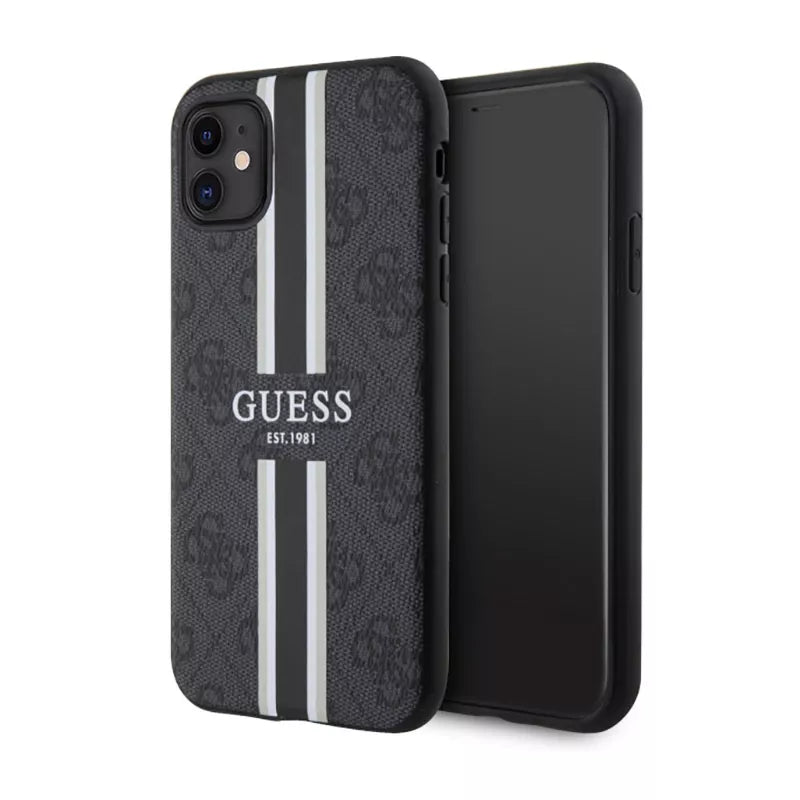 Guess 4G „Printed Stripes MagSafe“ – dėklas, skirtas „iPhone 11“ (juodas)
