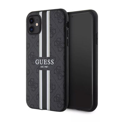Guess 4G „Printed Stripes MagSafe“ – dėklas, skirtas „iPhone 11“ (juodas)