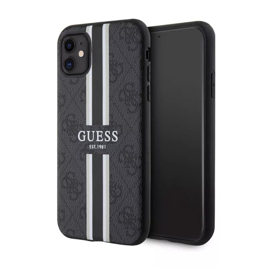 Guess 4G „Printed Stripes MagSafe“ – dėklas, skirtas „iPhone 11“ (juodas)