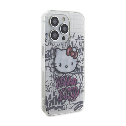 Hello Kitty IML Kitty On Bricks Graffiti – dėklas iPhone 13 Pro (baltas)
