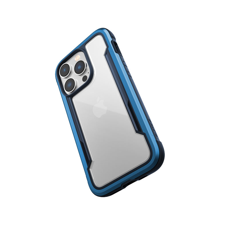 X-Doria Raptic Shield – aliuminio dėklas skirtas iPhone 14 Pro (atsparumas kritimui 3 m) (Marine Blue)