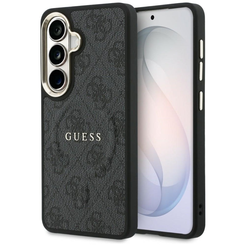 Guess 4G Reliefinis Žiedas MagSafe dėklas - Samsung Galaxy S26+ (Juodas)