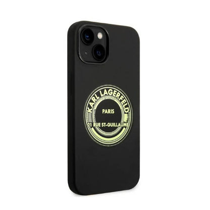 Karl Lagerfeld Silicone RSG – dėklas, skirtas iPhone 14 Plus (juodas)