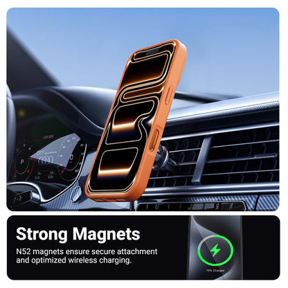 Crong Hybrid Matte Magnetic - MagSafe iPhone 17 Pro Max dėklas (Oranžinė)