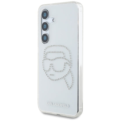 Karl Lagerfeld Rhinestones Karl Head Logo – Dėklas, skirtas Samsung Galaxy S25 (skaidrus)