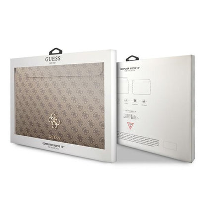 Guess 4G Big Metal Logo kompiuterio dėklas – nešiojamojo kompiuterio dėklas 13" (rudas)