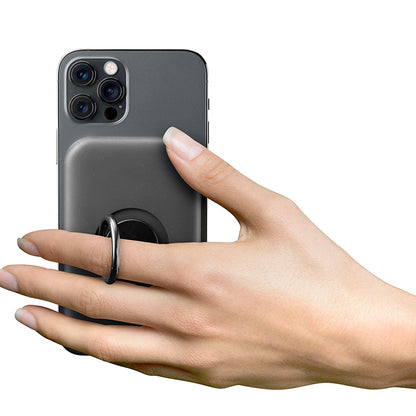 Cellularline Ring MAG 5000 – 5000 mAh 7.5W „MagSafe“ indukcinis išorinis akumuliatorius su stovu (juodas)