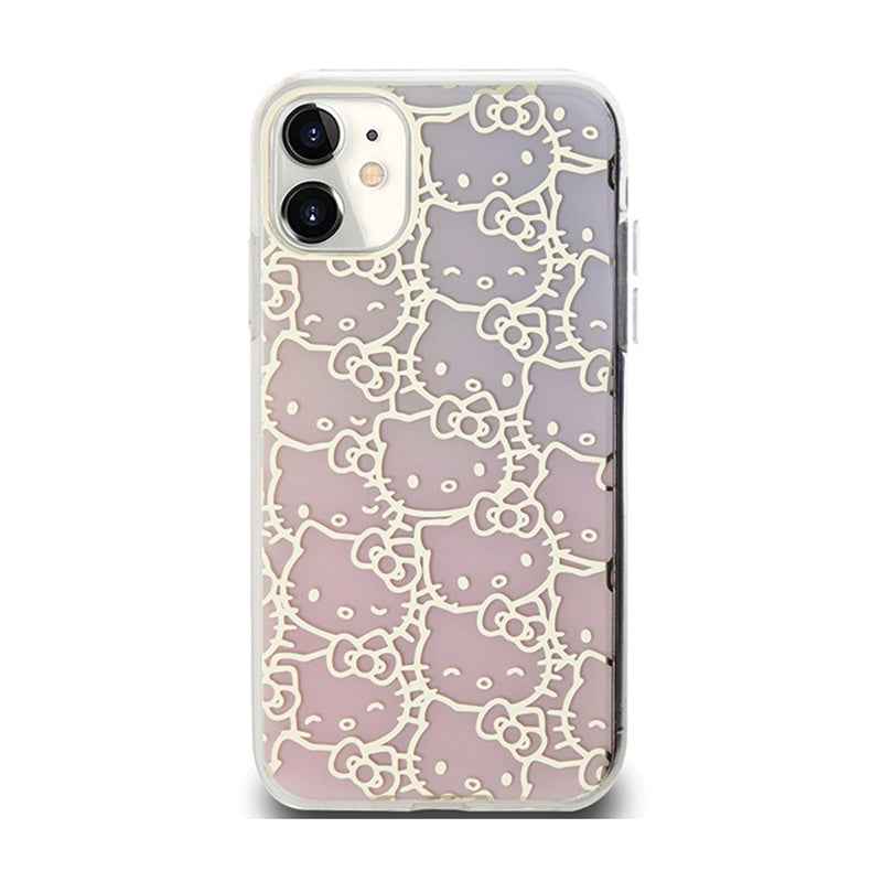 „Hello Kitty“ IML gradiento galvanizuotas „Crowded Kitty Head“ dėklas – „iPhone 11“ (rožinis)