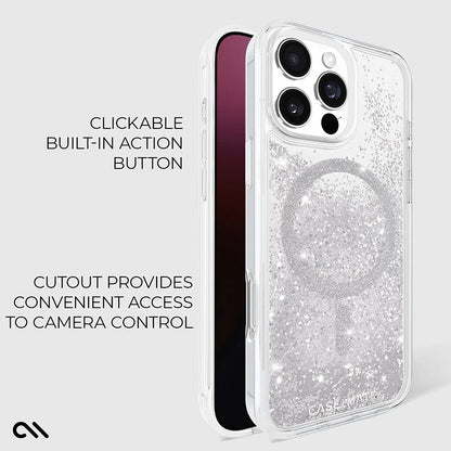 Case-Mate Waterfall MagSafe – Dėklas skirtas iPhone 16 Pro Max (Sidabrinis)