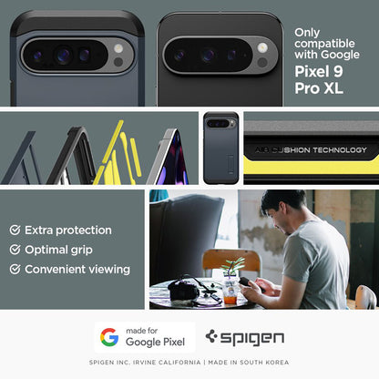 Spigen Tough Armor – dėklas, skirtas „Google Pixel 9 Pro XL“ (Metalo pilkumo)