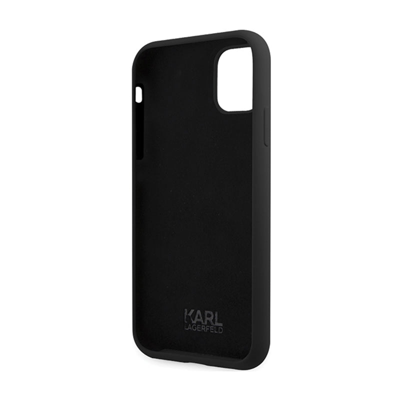 Karl Lagerfeld Silicone Signature – dėklas iPhone 11 (juodas)
