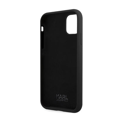 Karl Lagerfeld Silicone Signature – dėklas iPhone 11 (juodas)