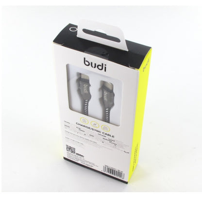 Budi - USB-C į USB-C kabelis, 2.4A, 1 m (juodas)