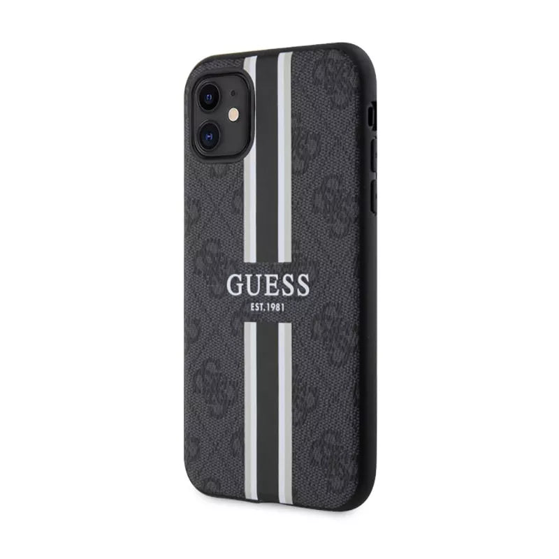 Guess 4G „Printed Stripes MagSafe“ – dėklas, skirtas „iPhone 11“ (juodas)