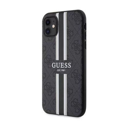 Guess 4G „Printed Stripes MagSafe“ – dėklas, skirtas „iPhone 11“ (juodas)