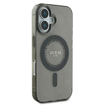 Guess IML Rhinestones MagSafe - "iPhone 16 Plus" dėklas (juodas)