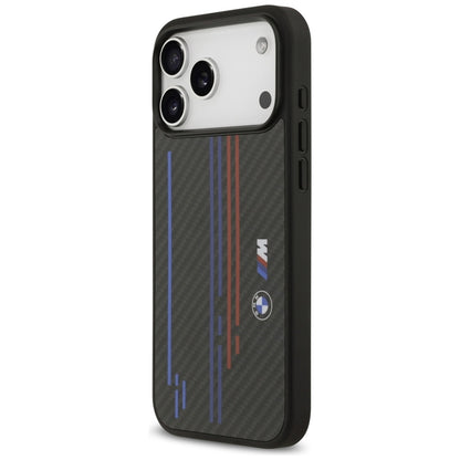 BMW M Kevlar linijos ir logotipas MagSafe - iPhone 17 Pro Max dėklas (Juodas)
