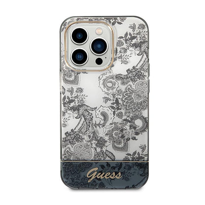 Guess Porcelain Collection - dėklas iPhone 14 Pro Max (pilkas)