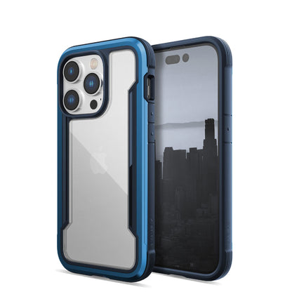 X-Doria Raptic Shield – aliuminio dėklas skirtas iPhone 14 Pro (atsparumas kritimui 3 m) (Marine Blue)