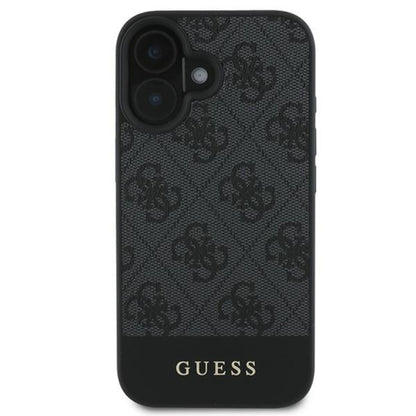 Guess 4G Bottom Stripe – dėklas, skirtas iPhone 16 (pilkas)