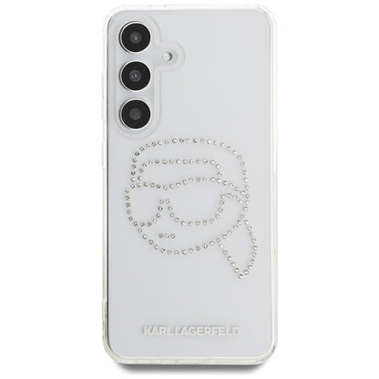 Karl Lagerfeld Rhinestones Karl Head Logo – Dėklas, skirtas Samsung Galaxy S25 (skaidrus)