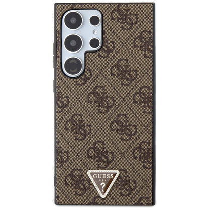 Guess 4G Triangle Strass - Dėklas Samsung Galaxy S24 Ultra (Ruda)