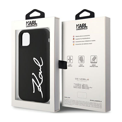Karl Lagerfeld Silicone Signature – dėklas iPhone 11 (juodas)