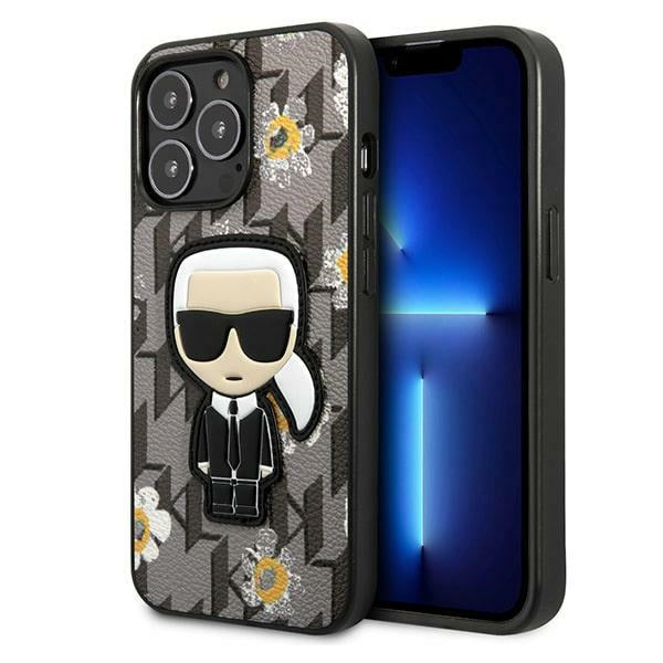 Karl Lagerfeld Iconic Karl Flower – dėklas iPhone 13 Pro (pilkas)