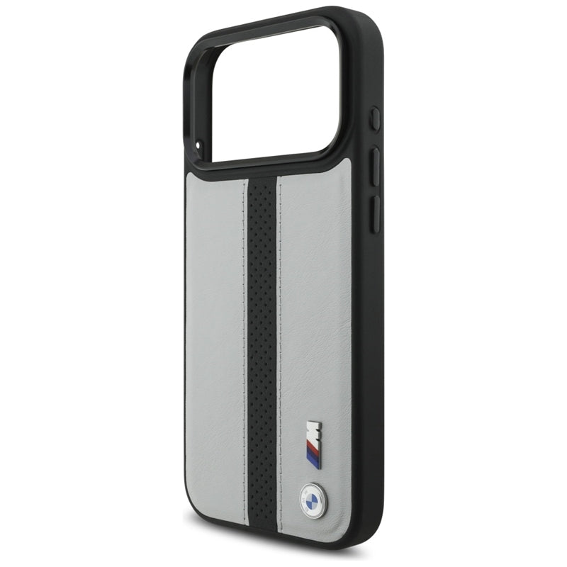 BMW M perforuotos juostelės logotipas MagSafe - iPhone 17 Pro Max dėklas (pilkas)