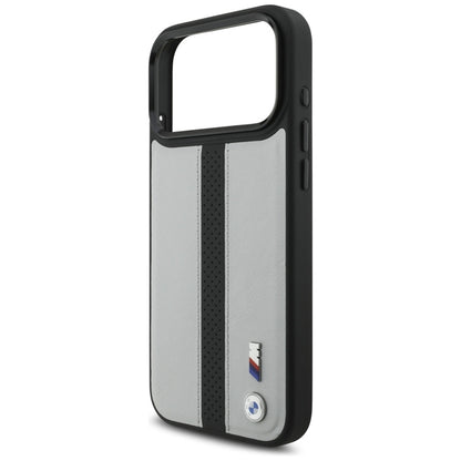 BMW M perforuotos juostelės logotipas MagSafe - iPhone 17 Pro Max dėklas (pilkas)