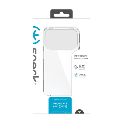Speck Presidio Perfect-Clear – iPhone 17 Pro dėklas (Skaidrus)
