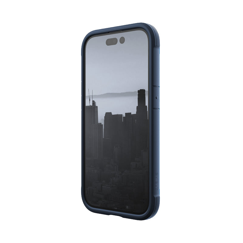 X-Doria Raptic Shield – aliuminio dėklas skirtas iPhone 14 Pro (atsparumas kritimui 3 m) (Marine Blue)