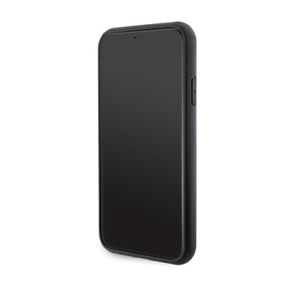 Karl Lagerfeld Gripstand Saffiano Karl & Choupette Pins - iPhone 11 dėklas (juodas)