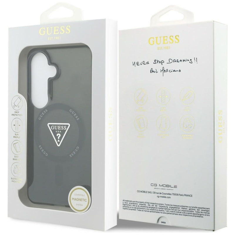 Guess IML Gradient Triangle MagSafe - Samsung Galaxy S26 dėklas (juodas)