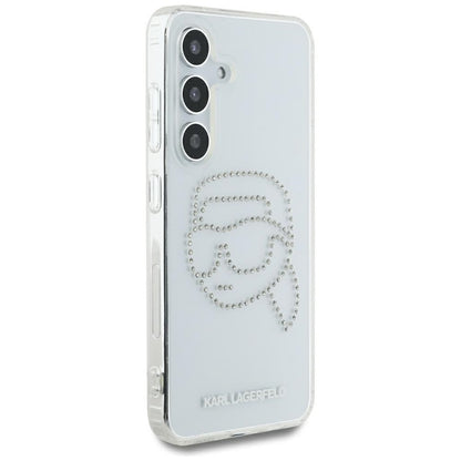 Karl Lagerfeld Rhinestones Karl Head Logo – Dėklas, skirtas Samsung Galaxy S25 (skaidrus)