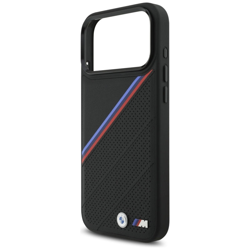 BMW M Tricolor Metal Logo MagSafe - iPhone 17 Pro Max dėklas (Juodas)